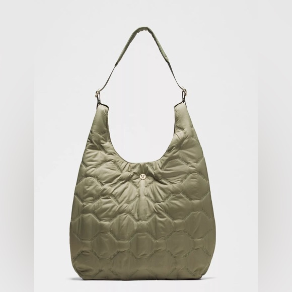 Lululemon Quilty Pleasures Olive Quilted Shoulder Bag 14L NWT - Picture 7 of 8
